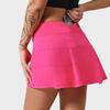 Tennis Short Skirt Breathable Sport Solid Color Skirt Women Sports Golf Skirt High Waist Skirts Quick Drying Double-deck Skirt With Pockets