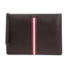 Red And White Striped Leather Business Casual Zipper Clutch Men Clutch Brown THALDEN-LT-21