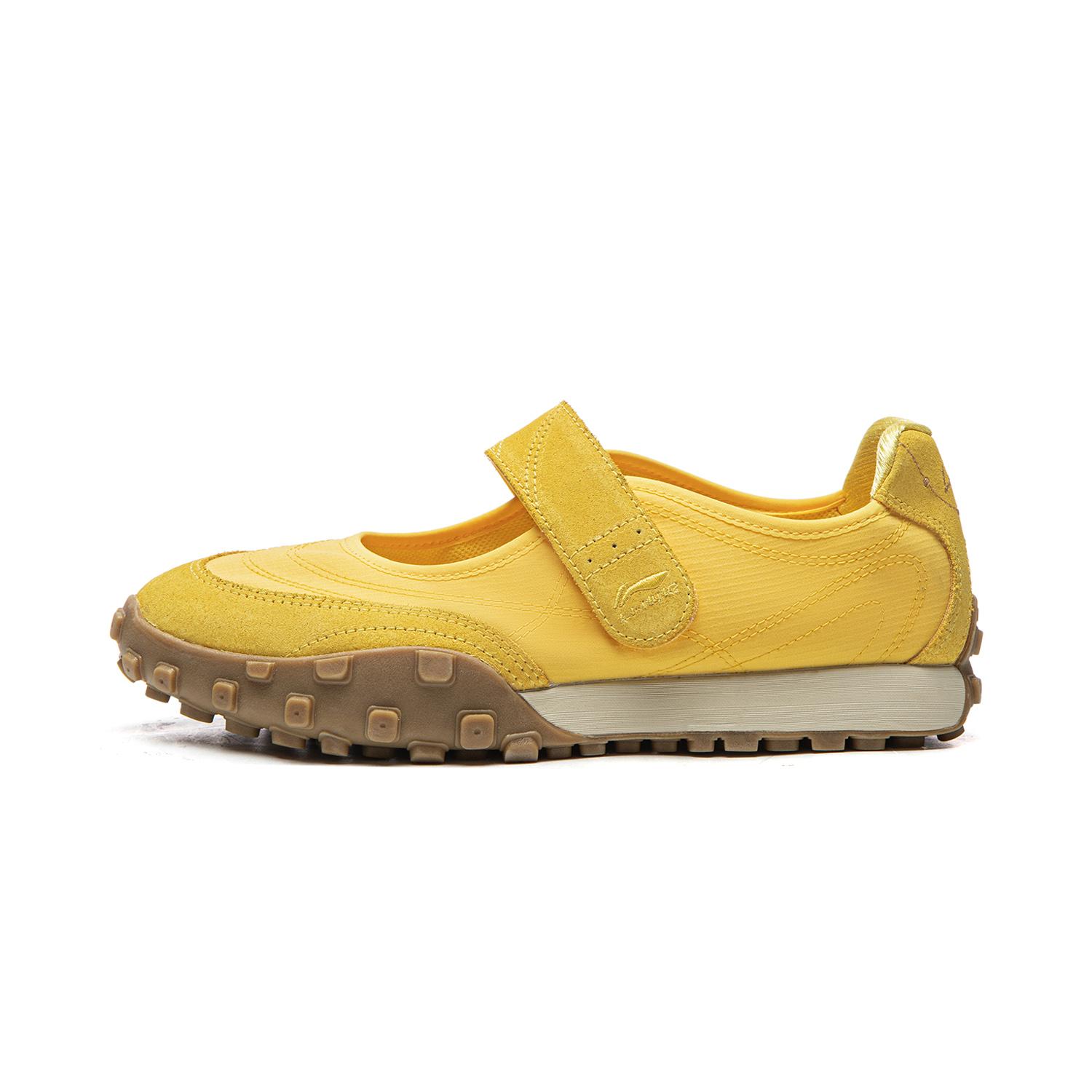 Li Ning Mary Sports Удобные износостойкие дышащие низкие повседневные кроссовки для женщин Молочно-песочно-желтые AGLW064-6 35