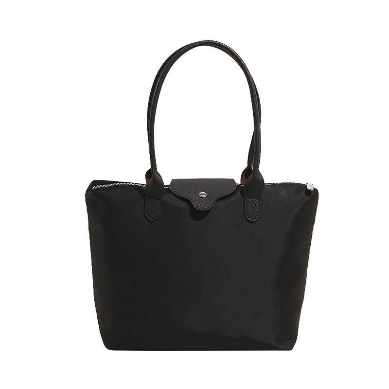 Стильная, простая, контрастных цветов, большая нейлоновая сумка-тоут, женская повседневная универсальная и легкая дорожная сумка через плечо