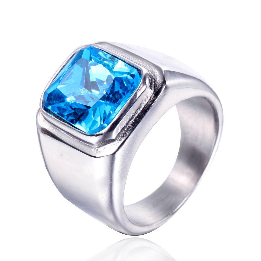 2026 Personalized Fashion Square Simple Gemstone Trendy Men's Ring Party Party Jewelry Accessories