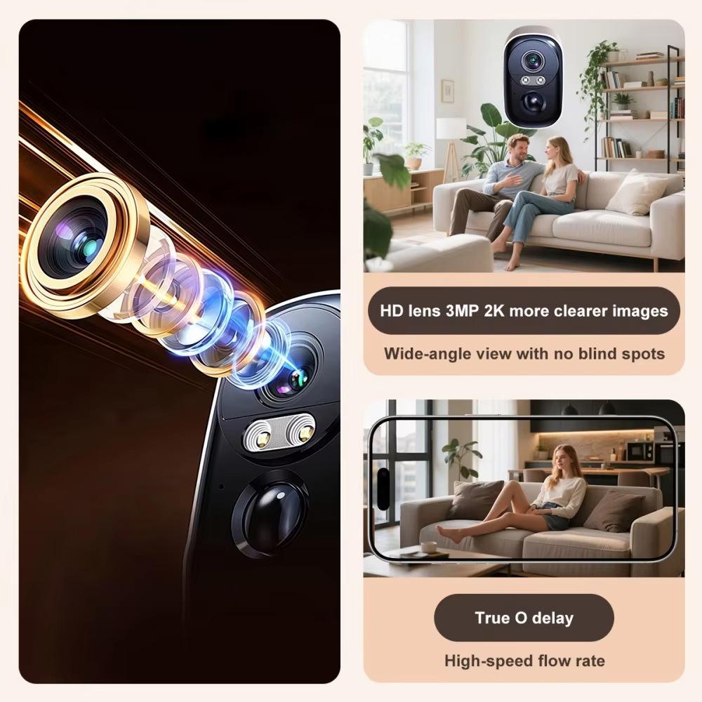 Wireless Ultra HD Home Camera with Low Power Battery and Smart Monitoring