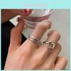 Einzigartiger Vintage Herzförmiger Verstellbarer Ring für Frauen Stilvolles Schickes Design