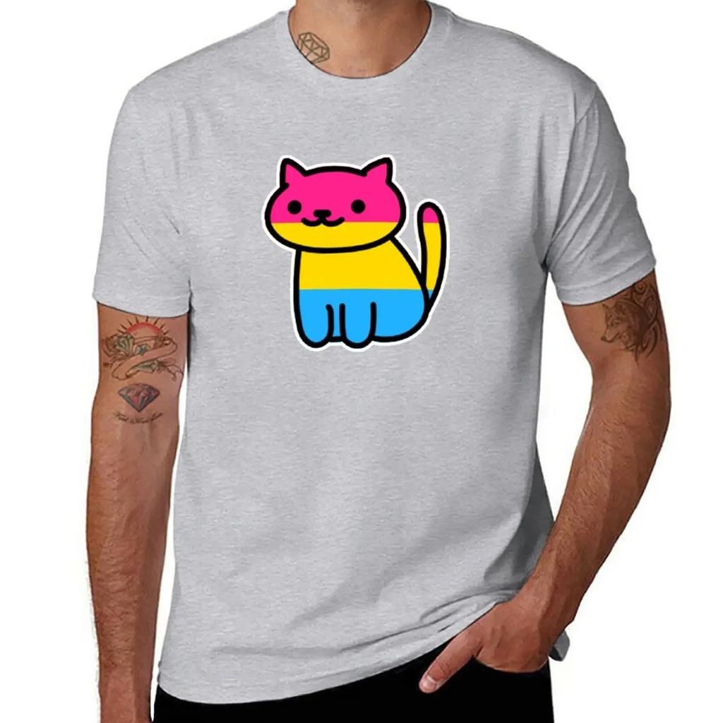 Neko Pride: Pansexual T-Shirt anime clothes boys whites summer top workout shirts for men
