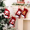 Cute Cartoon Christmas Stockings In Red Fabric For Festive Tree Decorations