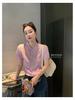 Korean Style Slimming Polo Collar Knit Shirt - Women's Casual Summer Pullover