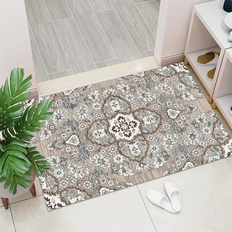 1PC Vintage Red Living Room Rug Area Rug Washable Boho Rugs Carpet Non-Shedding Throw Rug for Farmhouse Indoor Kids Playroom