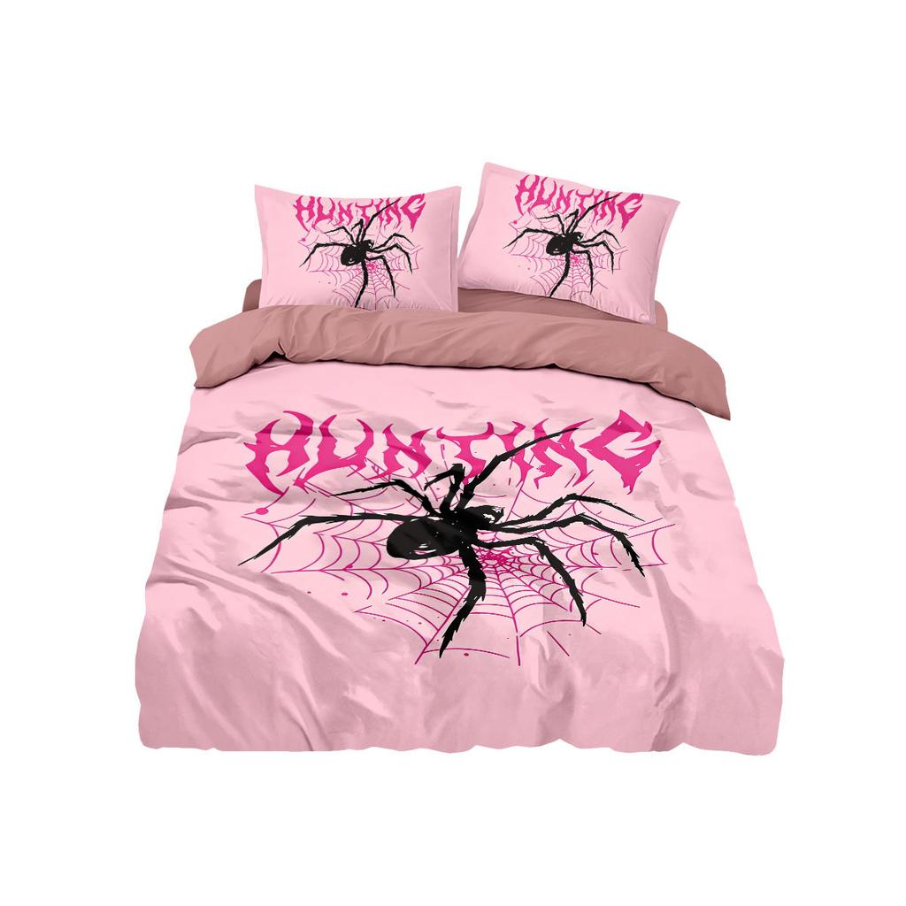 Cyber Style Spider Printed Duvet Cover Set Gothic Style Spider Bedding Set Adult Boy Bedroom Decoration Single Double Large Size