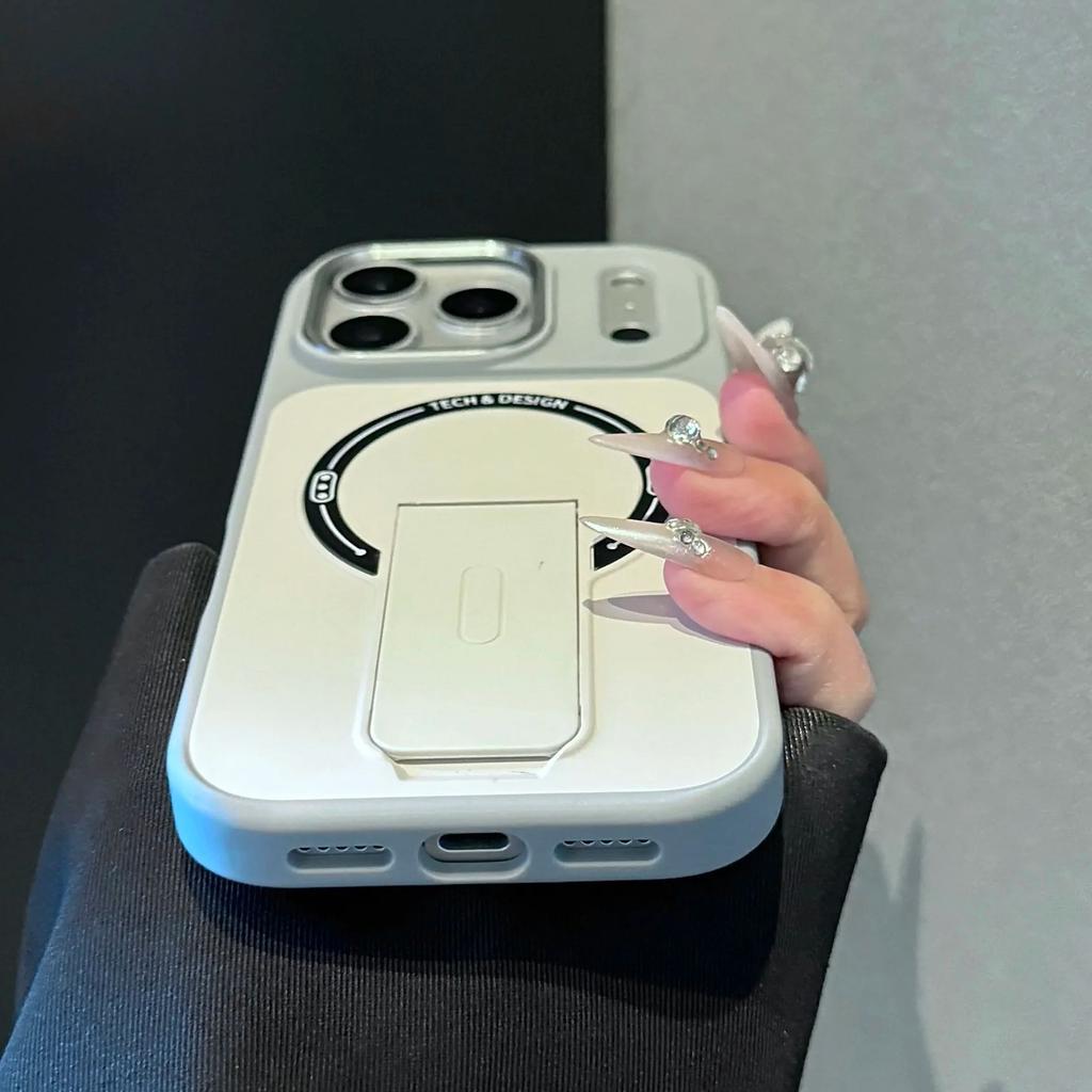 Magnetischer Klappständer Halter Für Magsafe Ladehülle Für iPhone Air 17 16 15 14 13 12 Pro Max Hautfreundliche Matte Schutzhülle