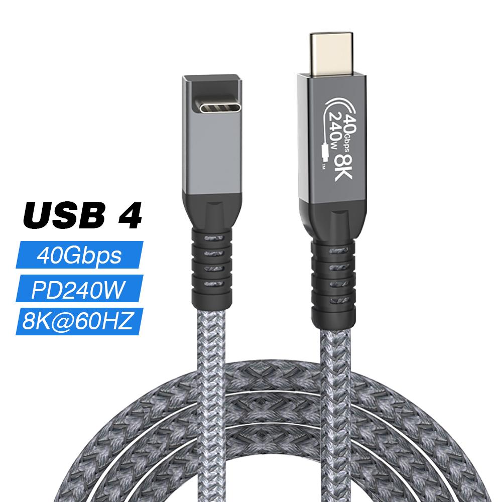 

Thunderbolt USB 4 угловой кабель 90 градусов 40 Гбит/с USB4 Elbow Type C Thunderbolt3 4 кабель передачи данных USB C PD240W быстрая зарядка 1m