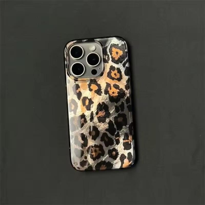 Pouzdro na telefon s leopardím vzorem pro iPhone 17 Air 16 15 14 Plus 13 12 11 Pro Max Zadní kryt s texturou peří