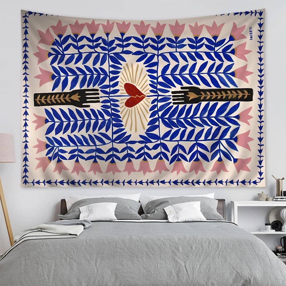VIKAMA Bohemian Egyptian Tapestry Abstract Art Wall Hanging Cloth for Living Room Bedroom Dormitory  Home Decor