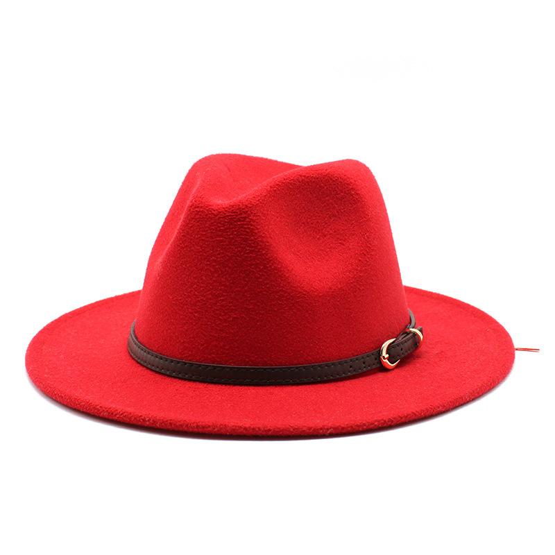 Unisex Wool Felt Fedora Hat for Men Women, Coffee Color Autumn Winter Jazz Cap, European American Fashion Top Hat