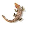 Vintage Rhinestone Crocodile Brooch Shiny Luxury Animal Design Alloy Lapel Pin for Suit Scarf Bag Gift for Men Women Daily Wear