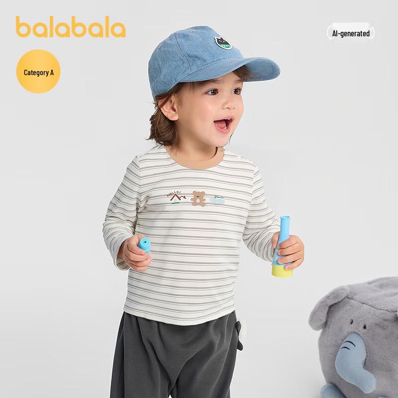 Balabala Baby Unisex Cartoon Cotton Long-Sleeve T-Shirt 90