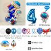 Astronaut Rocket Balloon Blue Space Theme 32inch Number Balloon Set Birthday Party Decoration Children's Baptismal Balloon Gifts