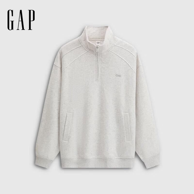 Gap Women's Embossed Logo Fleece Half-Zip Stand-Collar Sweatshirt