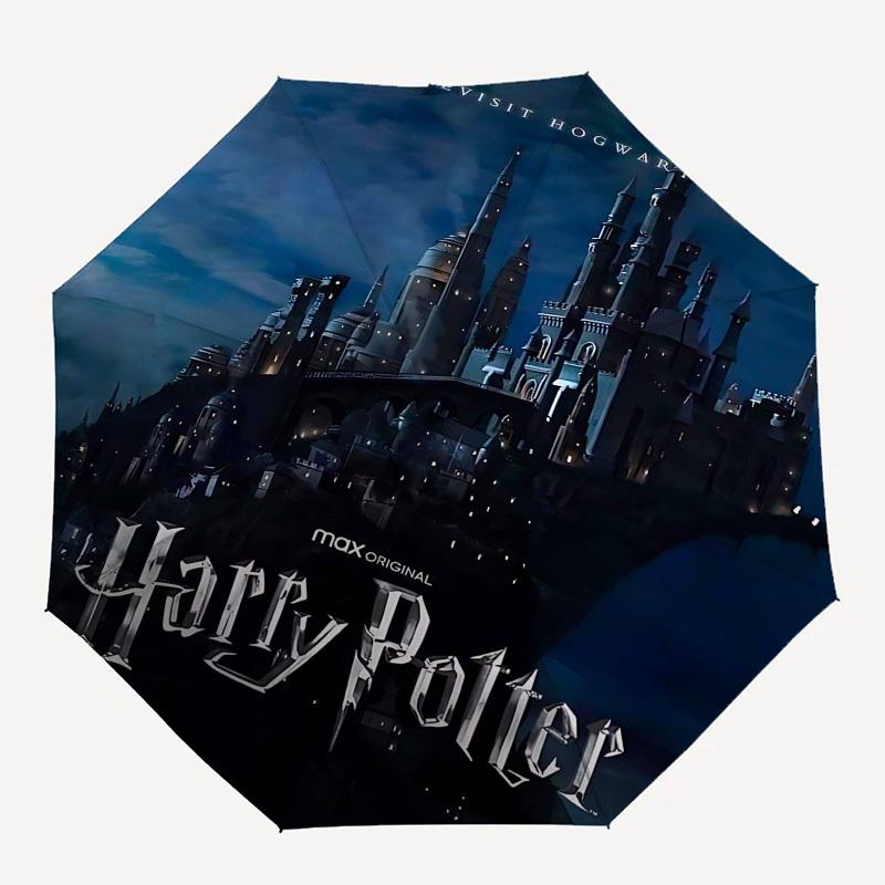 

1pc Hogwarts MAX Originals Automatic Folding Umbrella - Compact 8-Rib Design, Durable Plastic & Iron1185L
