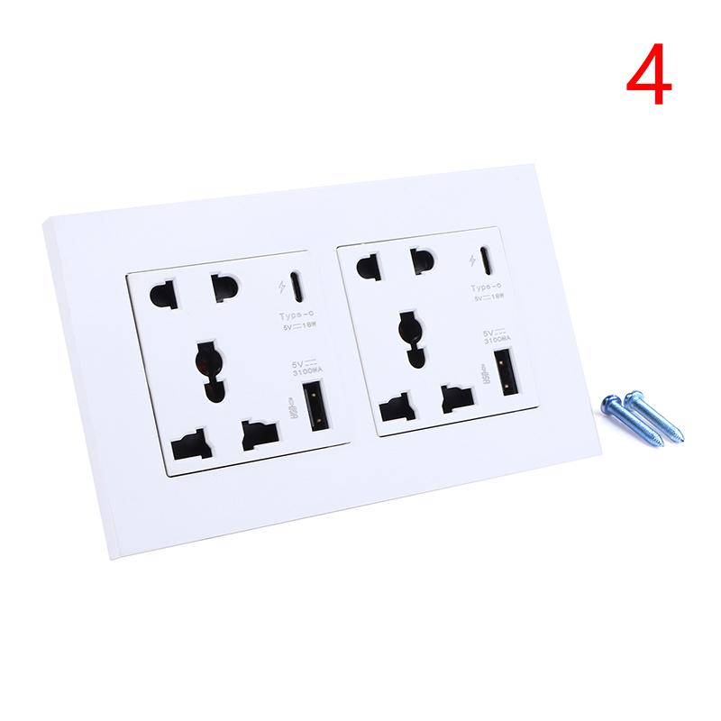 Type C Port Socket Power 4000Ma Usb Outlet Household Embedded Wall Power Usb Outlet Modern Electrical Wall Panel For Home Office