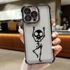Black Skull Cute Phone Case for iPhone 17E 11 13 15 16 17 Pro Max 14 Plus 17Air 16E 13 Pro 12 17Pro Soft Shockproof Clear Cover