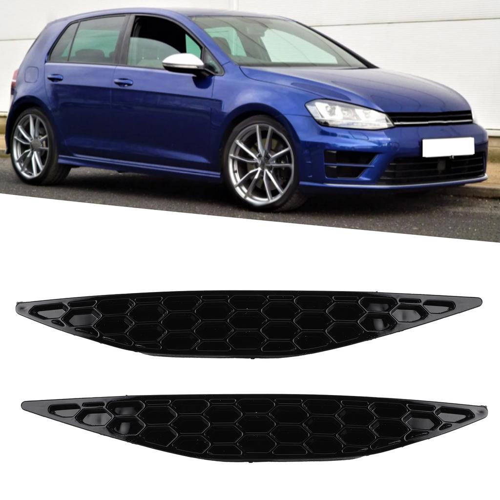 2pcs Gloss Black Rear Bumper Reflector Honeycomb Delete Set Fit For MK7 2013‑2016
