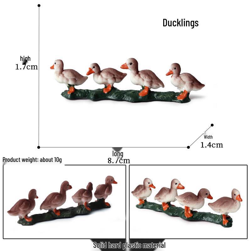 Realistic Farm Animal Models: Big Yellow Duck, Rooster, Turkey, Goose, and Swan