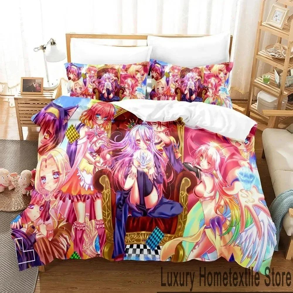 

Аниме No Game No Life Постельный комплект Пододеяльник Комплект для кровати Покрывало Наволочка Одеяло Кинг Сайз Квин Сайз Для мальчиков Взрослый Постельный комплект EU Single 135x200cm