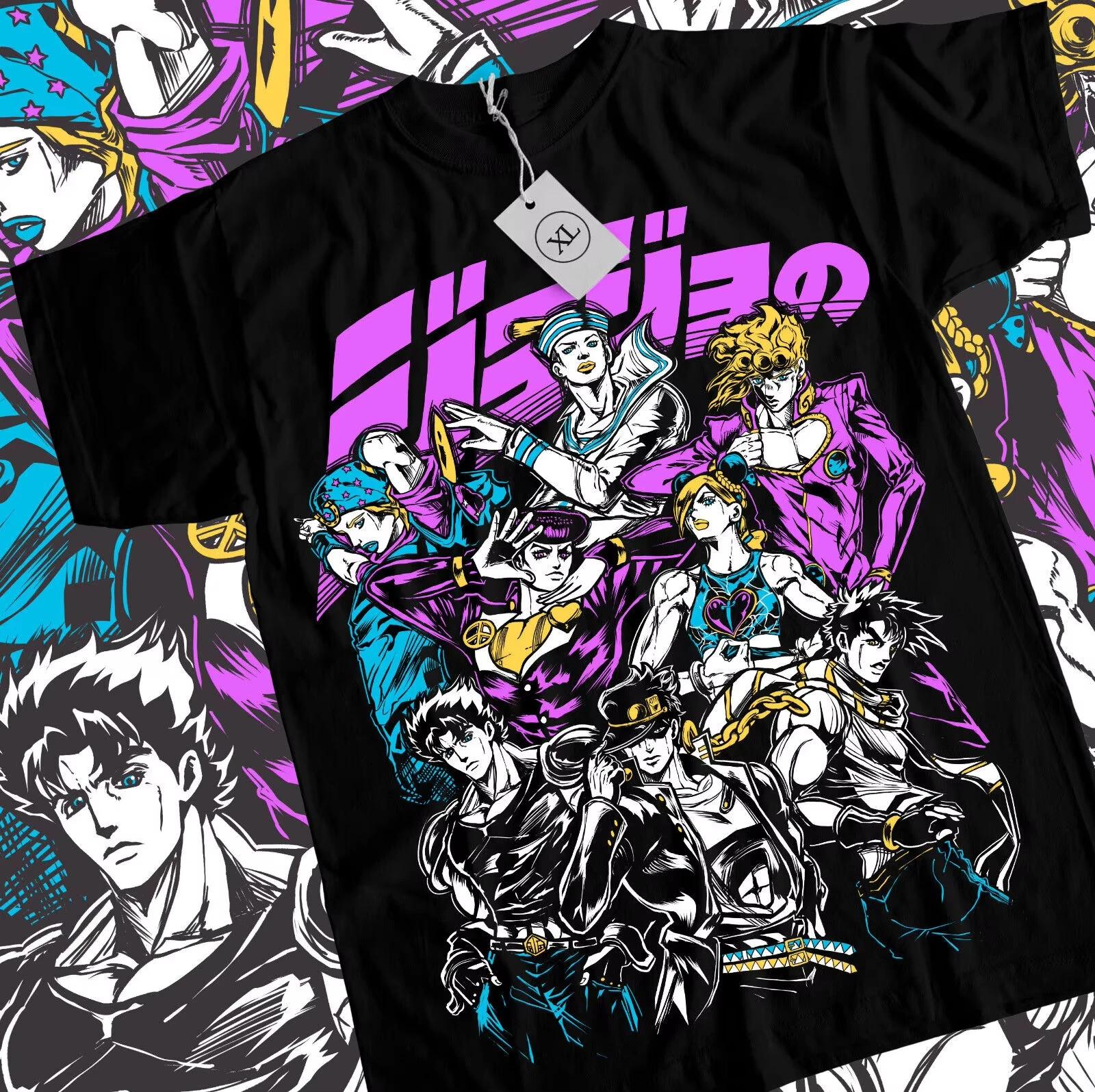 

2026 New Jojo s Bizarre Adventure T-shirt Anime Manga Graphic Design Shirt Cotton Funny Unisex Short Sleeve Parent-child Tshi... S разноцветный