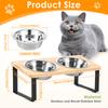 Stainless Steel Elevated Cat Bowl Stand Set Easy Cleaning Non Slip Cat Food Bowl Kit for Dry Wet Food Water for Pet Small Dogs