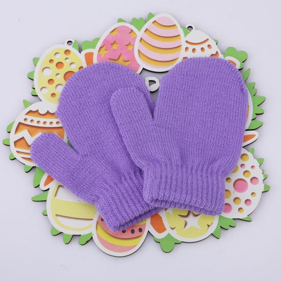 30 Pairs Toddler Winter Stretch Mittens, Solid Color Warm Kids Knit Gloves,