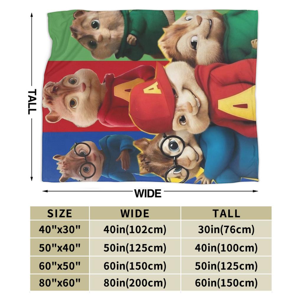 Super měkká deka Alvin a Chipmunkové Prémiový flanelový fleece Lehká přikrývka Teplé plyšové deky pro všechna roční období