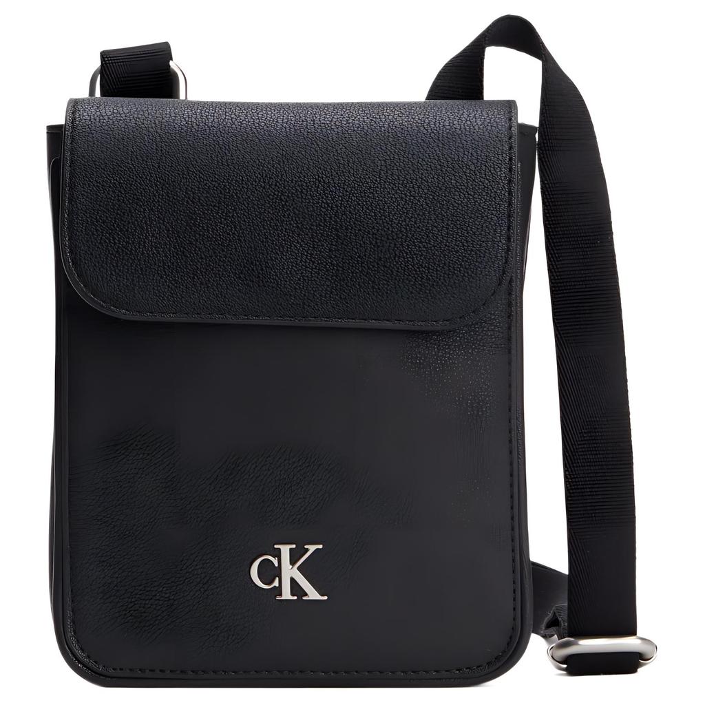 New CALVIN KLEIN Embossed Grain Leather Cell Phone Pouch, Crossbody Bag, Shoulder Bag Men's Black HP2081-001