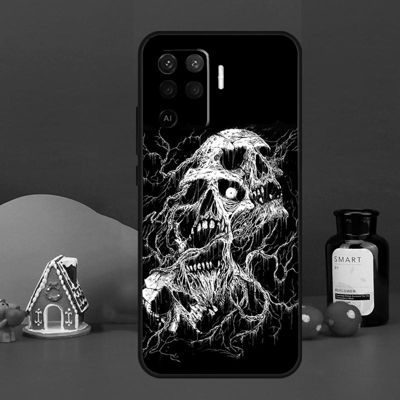 Gothic Fashion Skull For OPPO A54 A74 A94 A57S A53S A58 A78 A98 A16 A76 A96 A15 A17 A77 A5 A9 A52 A72 A79 Case