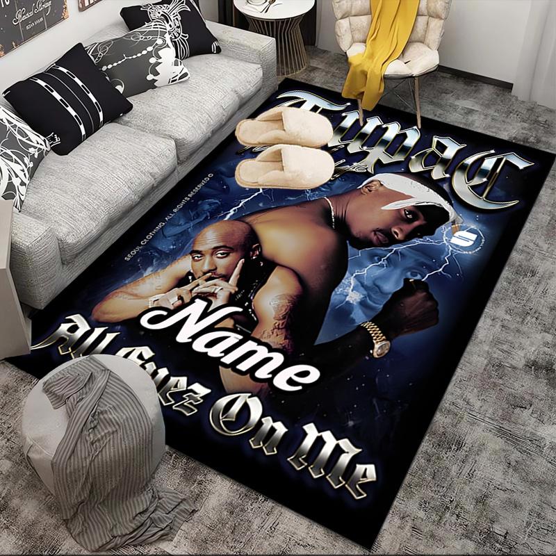 Tappeto Hip Hop Personalizzato con Nome, Tappeto da Gioco, Tappetino per Camera da Letto Soggiorno Ingresso, Idea Arredamento Casa Regalo per Natale Compleanno