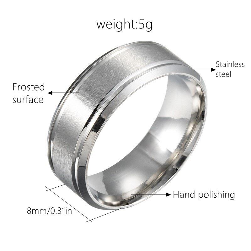Matte Brushed Wedding Rings for Men, 6/8mm Wide - Hot-Selling Styles