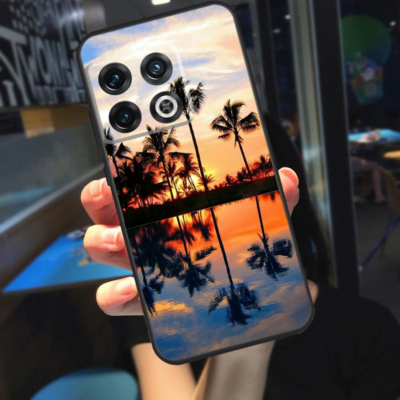 sunset palm trees Funda For OnePlus 12R 13 R 12 11 9 10 Pro 8T 9RT 10T OnePlus Nord 4 CE 2 3 Lite N20 N30 Case