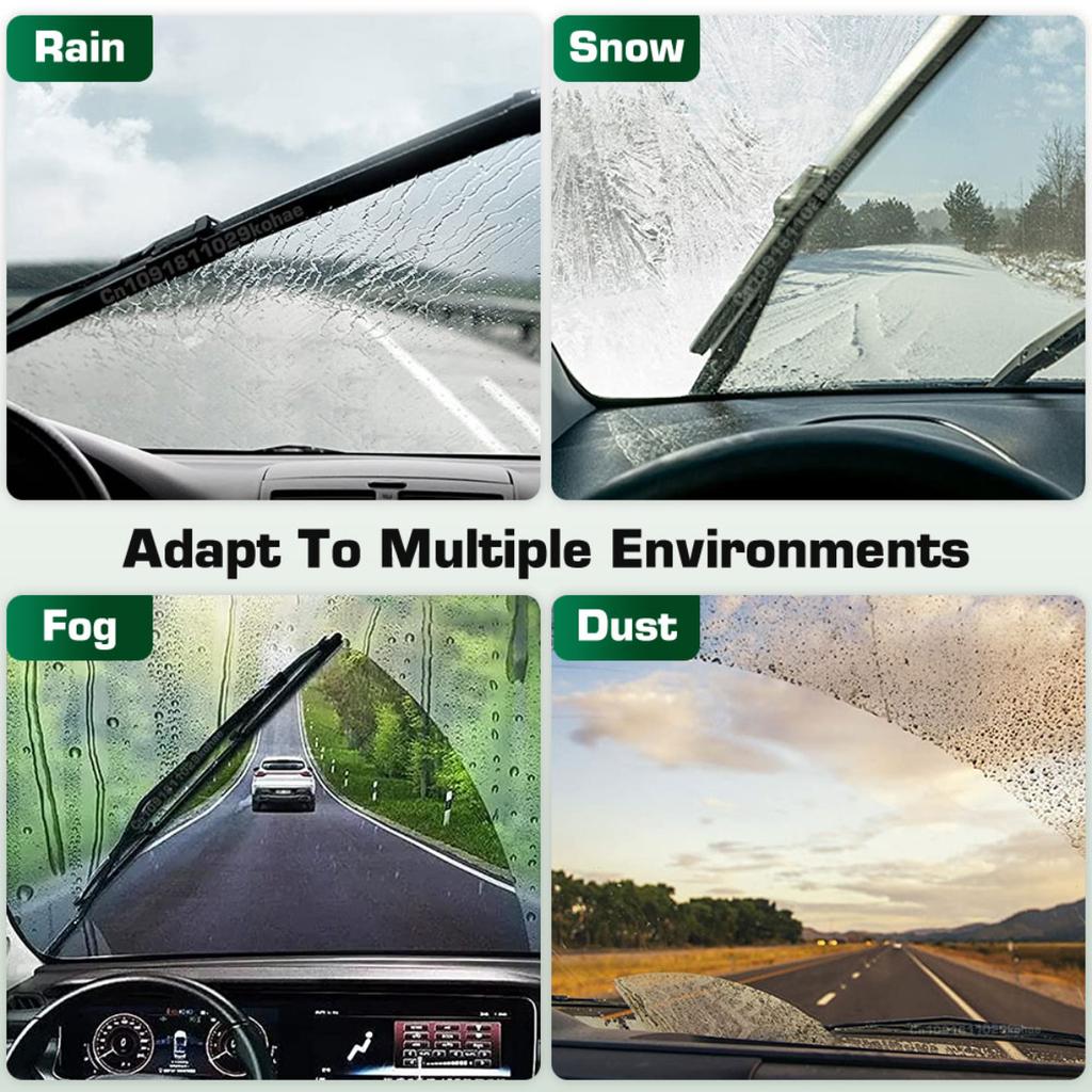 For Jeep Compass MK2 2017-2023 2018 2019 2020 Wiper Front & Rear Wiper Blades Windshield Windscreen Window Brushes 24"+18"+10