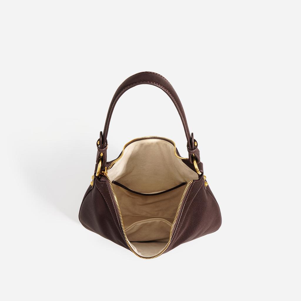 Niche design new retro texture cowhide bag underarm hand carry temperament casual lazy wind large capacity dumpling bag