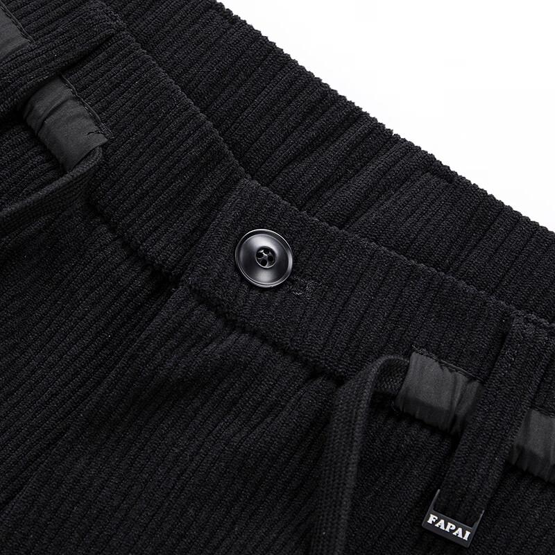 FAPAI Men's Imitation Corduroy Straight Casual Pants