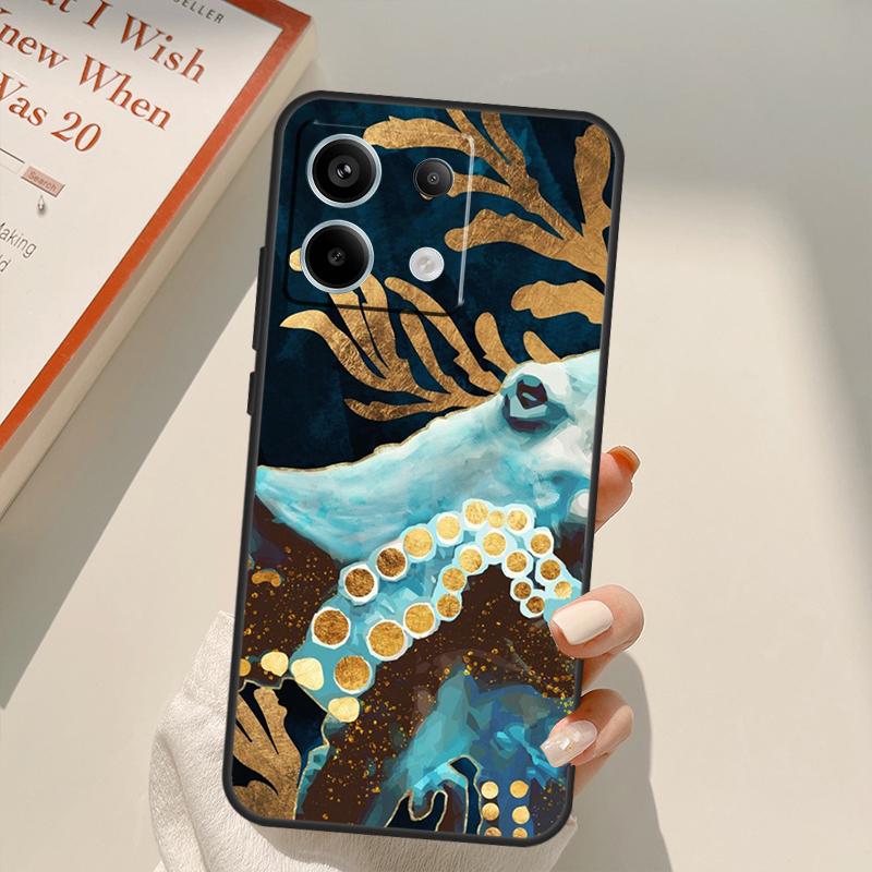 Octopus Ocean Aesthetic Funda For Xiaomi Redmi Note 14 13 10 11 12 Pro 11S 12S Case For Redmi 15 14C 12C 10C 13C 15C