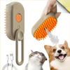 Escova elétrica para cabelo de gato, spray fumegante, 3 em 1, escova para massagem de animais de estimação, remoção de cabelos emaranhados e soltos