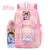 2Pcs/set Anime Cartoon Kpop Printed Backpack with 750Ml Water Bottler Large Capacity Travel Bag for Teenager Girl Boy Bookbag Kid Gift Rucksak
