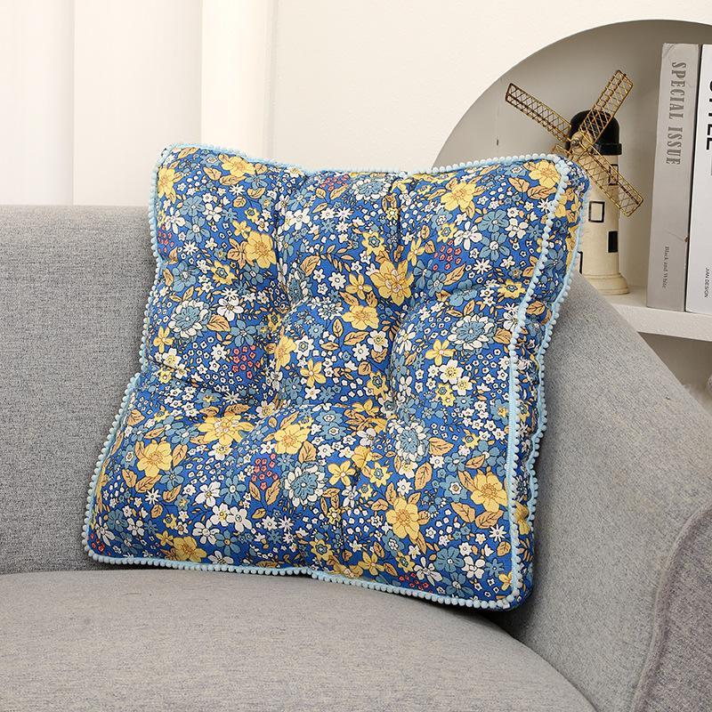 

Thick Padded Printed Fabric Non-Slip Washable Pouf Ottoman Dining Chair/Window Seat/Tatami Mats New Rustic Square Cushion 40x40 cm