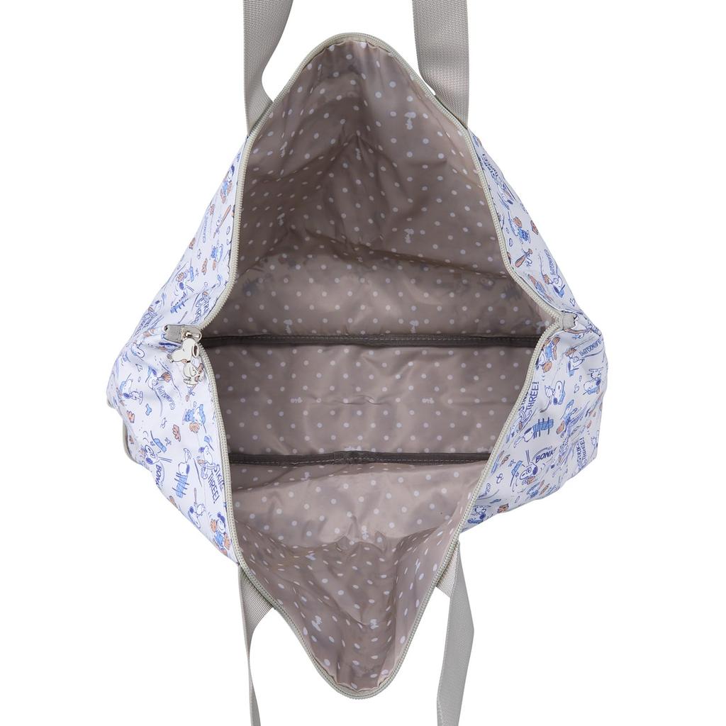 [Sifre] Foldable Tote Bag, Carry-On Bag, PEANUTS Snoopy, Women's, PN170, Gray Baseball