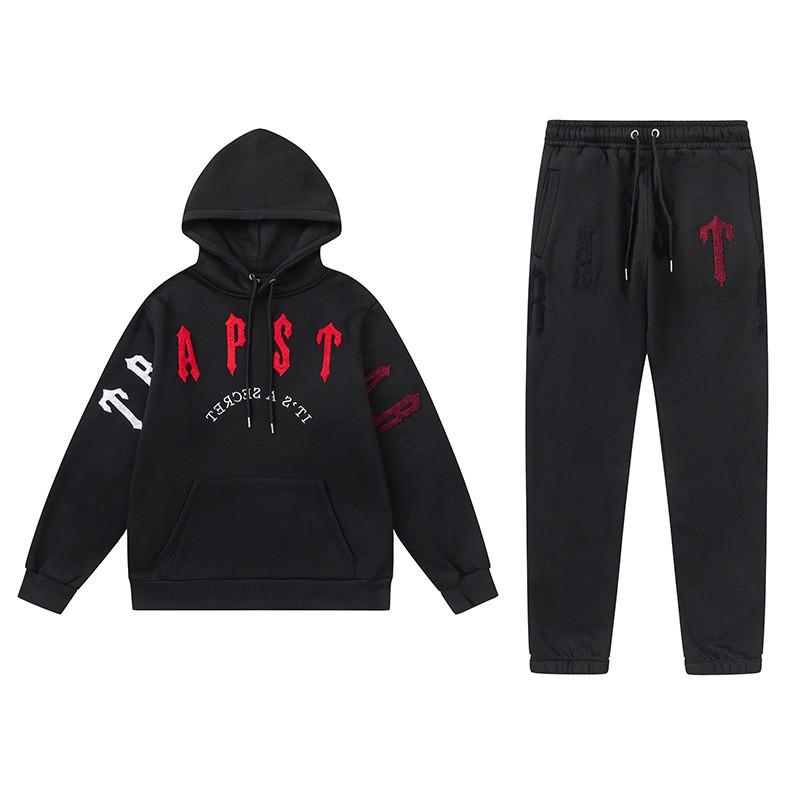 Streetwear Hooded Sweatshirt Set Loose Fit Embroidery Winter Casual Top Youth