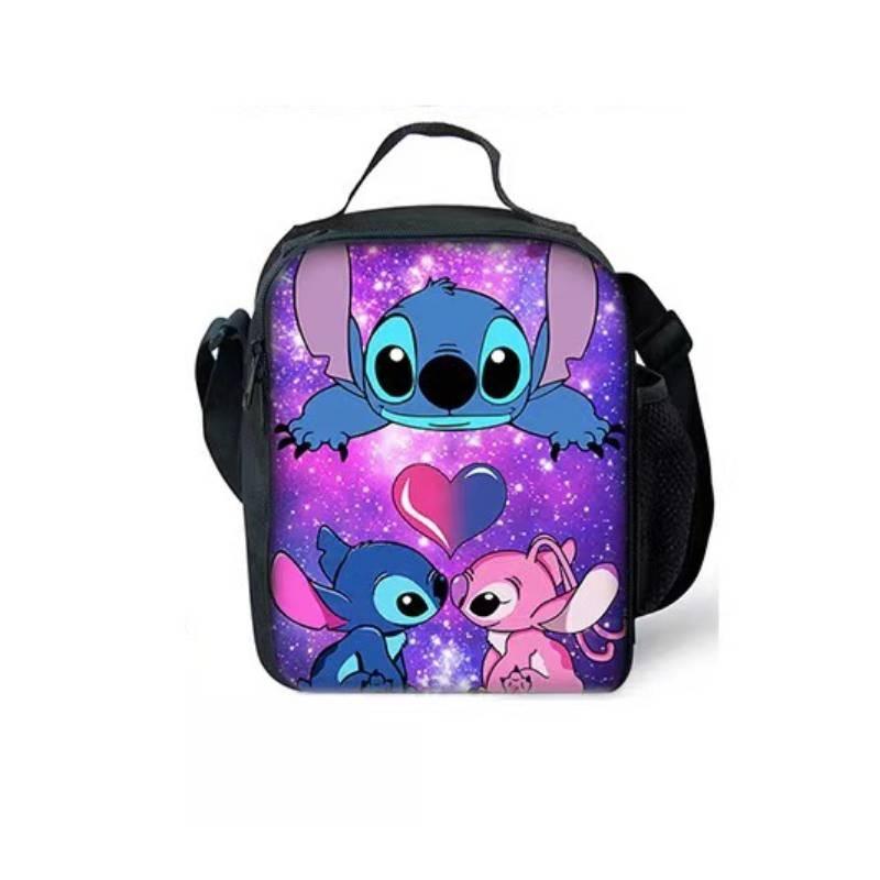 Stitch Lunch Bag With Polyester Material For School Daily Use And Lightweight Carrying