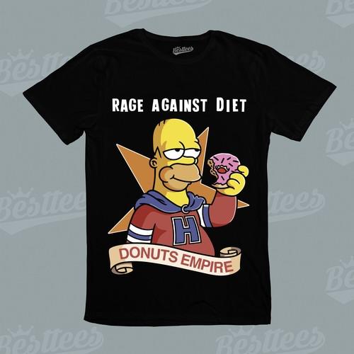 Men/Women /Kids Homer Donut Simpson Diet Funny Cartoon Character Graphic T-Shirt S разноцветный