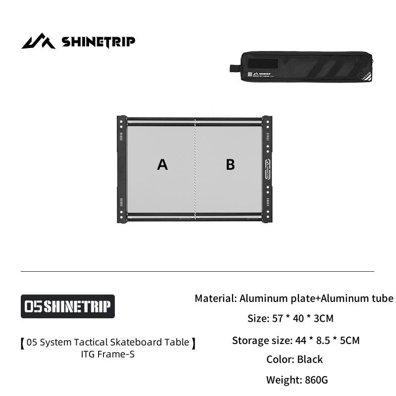 Shinetrip 05 Series Expandable Diversified Aluminium Skateboard Table Tactical System Camping Table Portable Folding Storage
