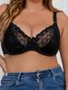 New European and American Ultra-thin Double-breasted Steel Ring Lace Underwear Adjustable Large Size Bra