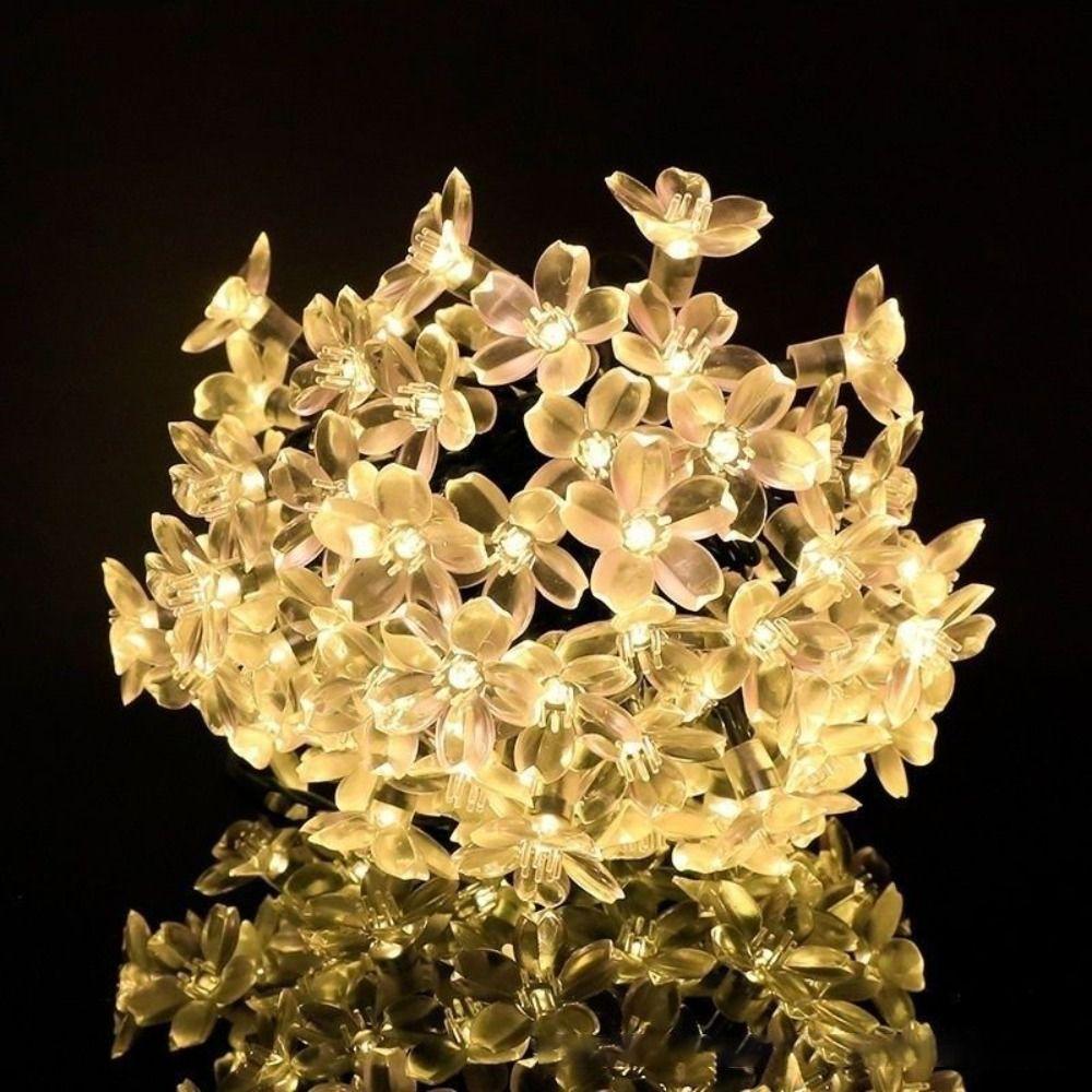 5M/7M/12M Solar Garden Light Cherry Blossom Christmas Chain Lamp Landscape Light  Blossom Festoon